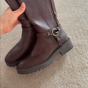 GBG Los Angeles Women's Dark Brown Over the Knee Boots